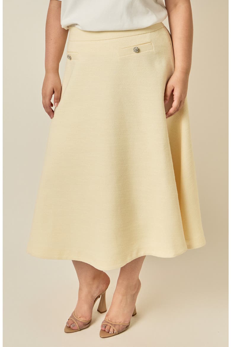 Tweed A-Line Maxi Skirt, Alternate, color, BUTTER