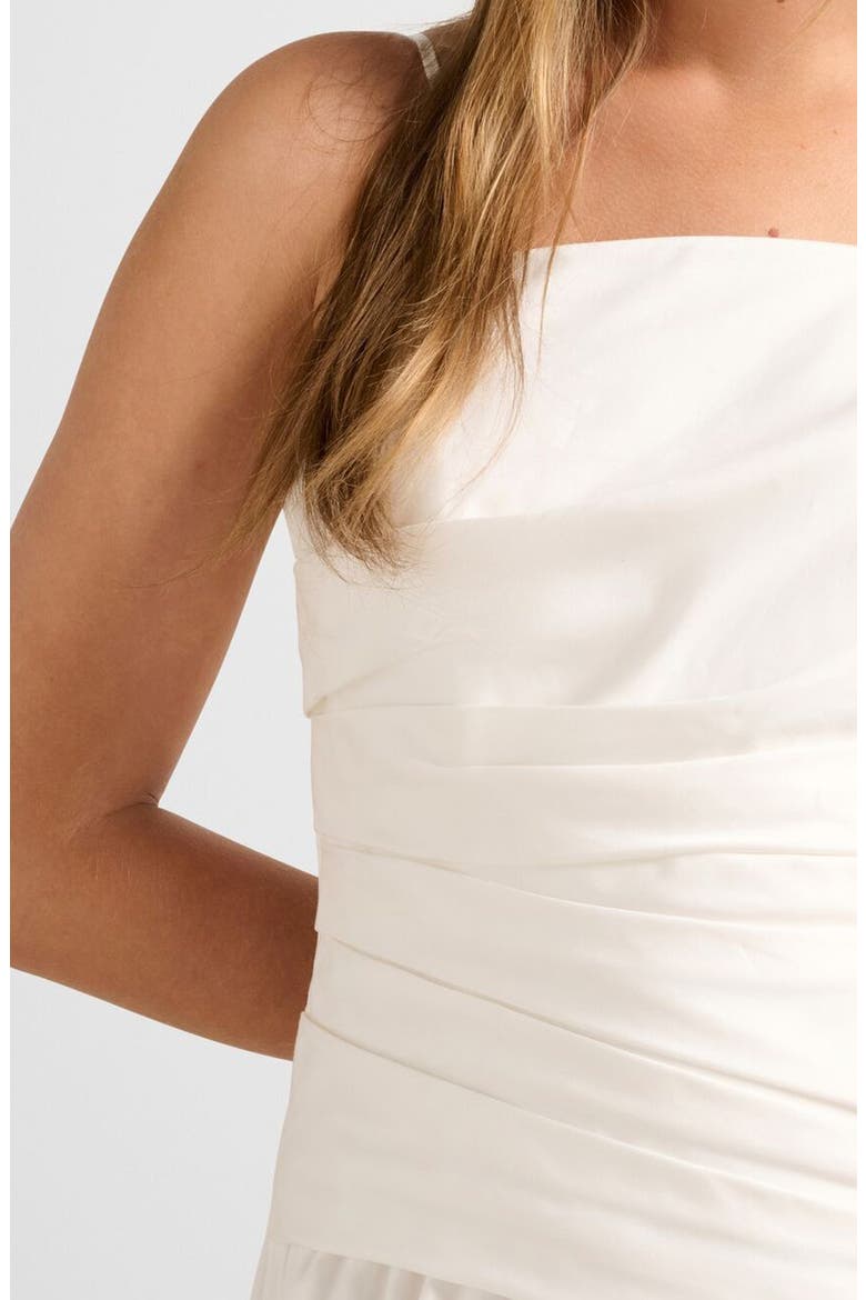 Rumi Ruched Strapless Midi Dress, Alternate, color, PORCELAIN