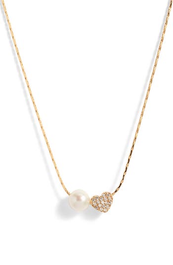 Demi Fine Heart & Freshwater Pearl Duo Pendant Necklace
