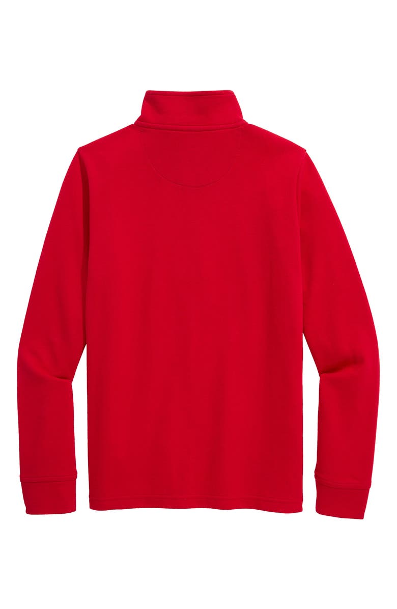 vineyard vines Kids' Saltwater Quater Zip Pullover, Alternate, color, Red Velvet
