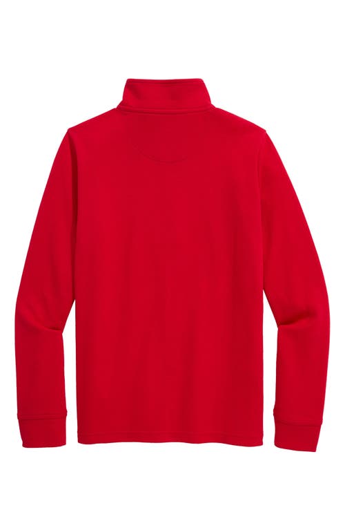 Vineyard Vines Kids' Saltwater Quater Zip Pullover In Red