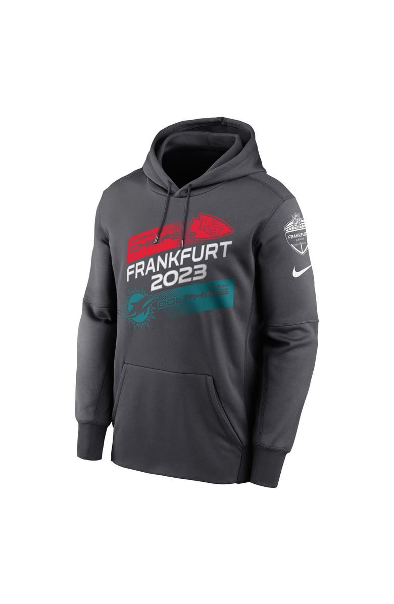 Nike Men's Nike Anthracite Kansas City Chiefs vs. Miami Dolphins 2023 Frankfurt Game Pullover Hoodie, Alternate, color, Anthracite