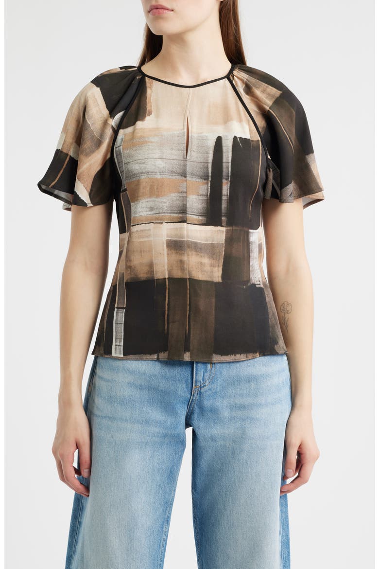 Bivalia Flutter Sleeve Top, Main, color, OPEN MISC