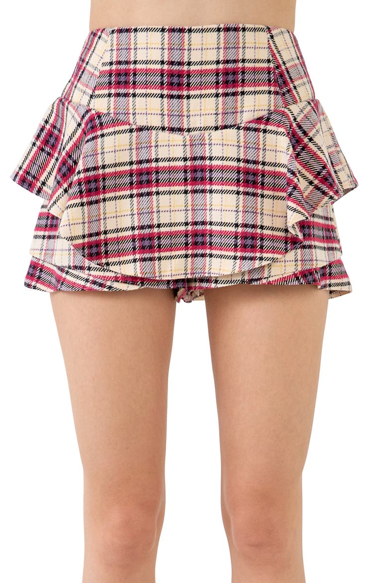 Ruffle Skort, Alternate, color, RED MULTI