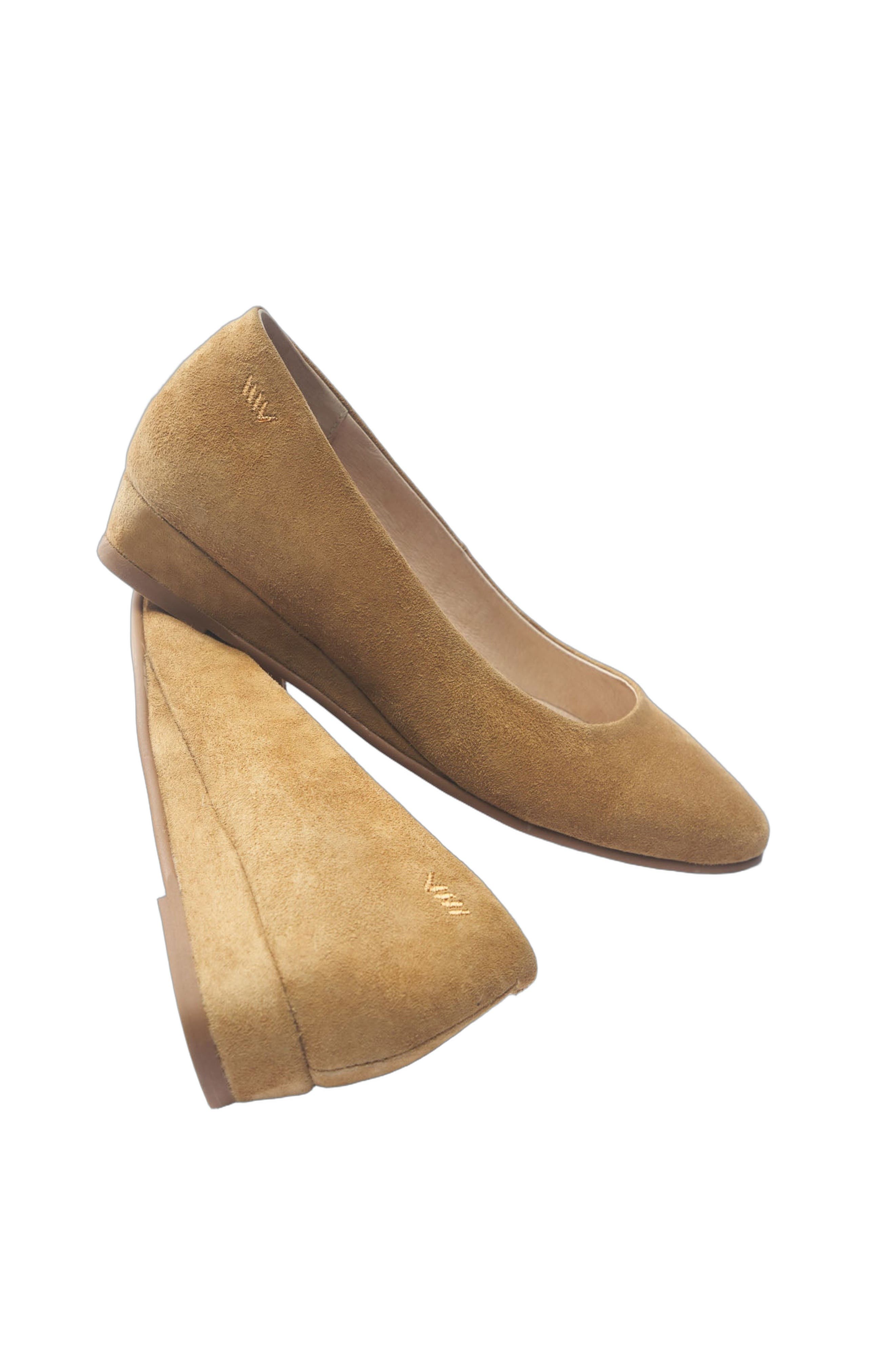 Roma Suede Flats, Alternate, color, Camel