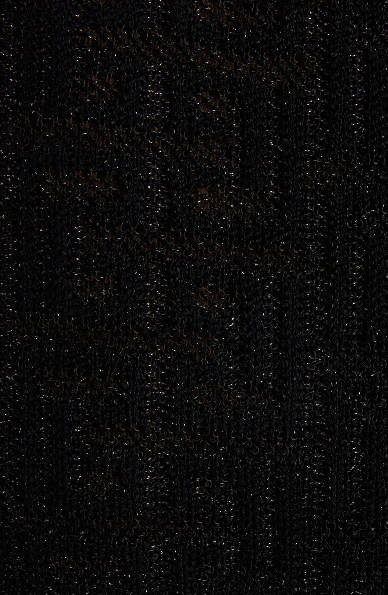 Balmain Metallic Long Sleeve Monogram Jacquard Mini Sweater Dress, Alternate, color,