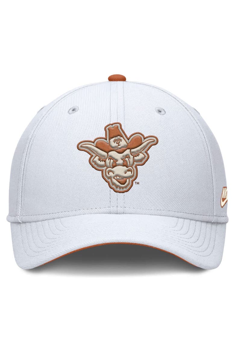 Men's Nike White Texas Longhorns Legacy Rise Performance Flex Hat, Alternate, color, White