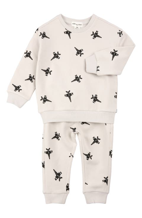 Airplane Print Sweatshirt & Joggers Set (Baby)