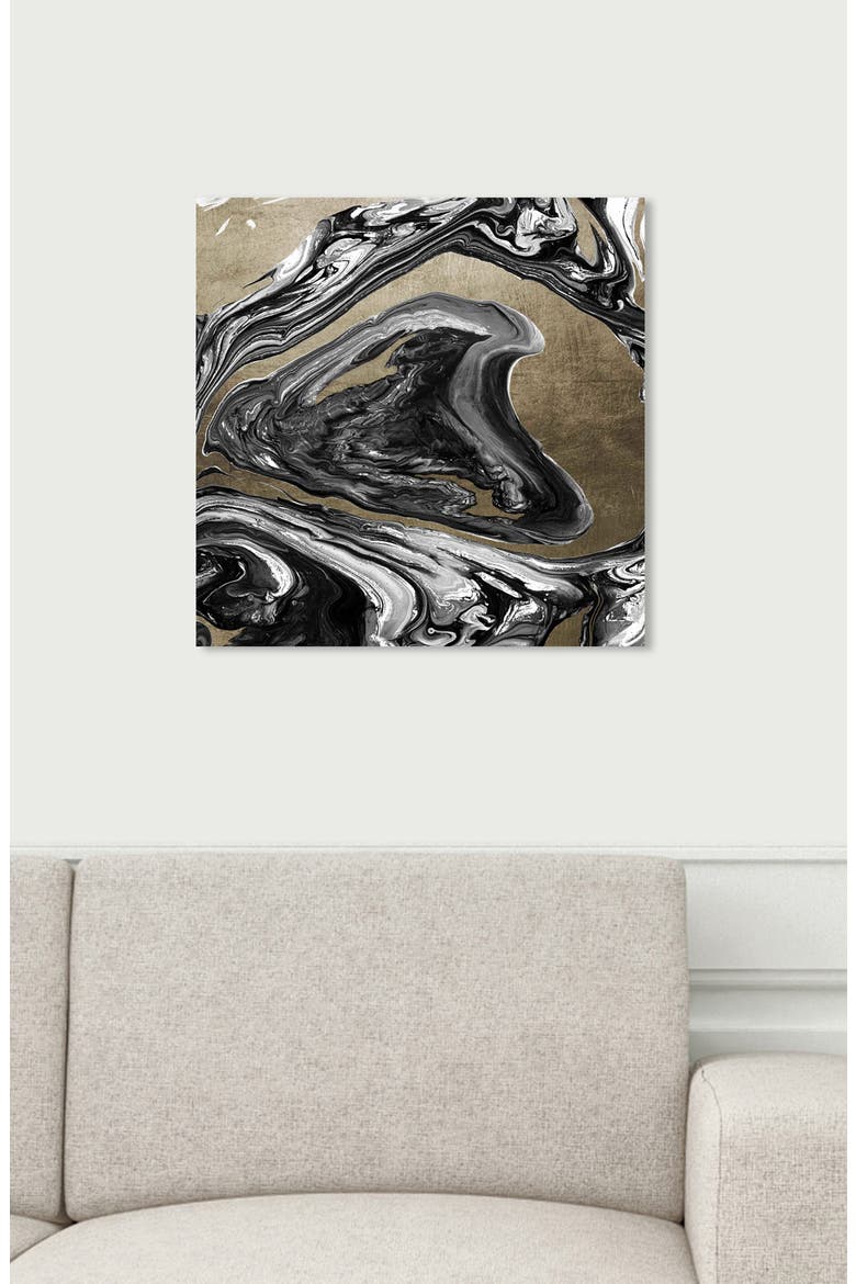 Agate Luxe Champagne Canvas Wall Art, Alternate, color, BLACK GOLD GRAY