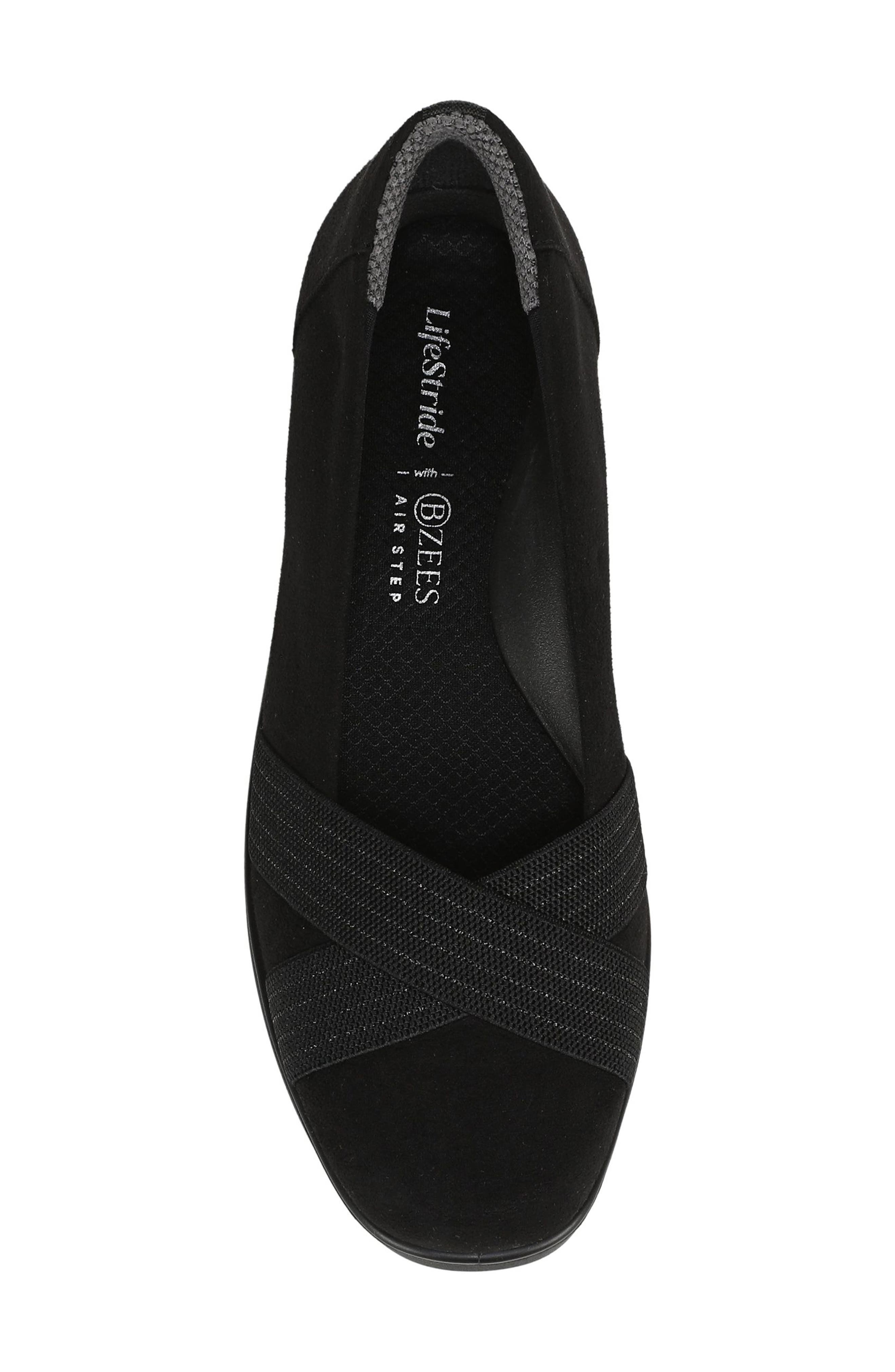 Fairleigh Square Toe Ballet Flat, Alternate, color, BLACK STRETCH FABRIC