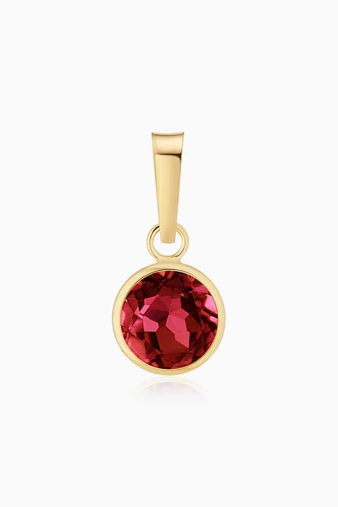 14K Yellow Gold Vivid Round Pendant Charm
