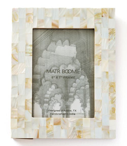 Matr Boomie Chitra 5x7 Mother-of-pearl Picture Frame In White