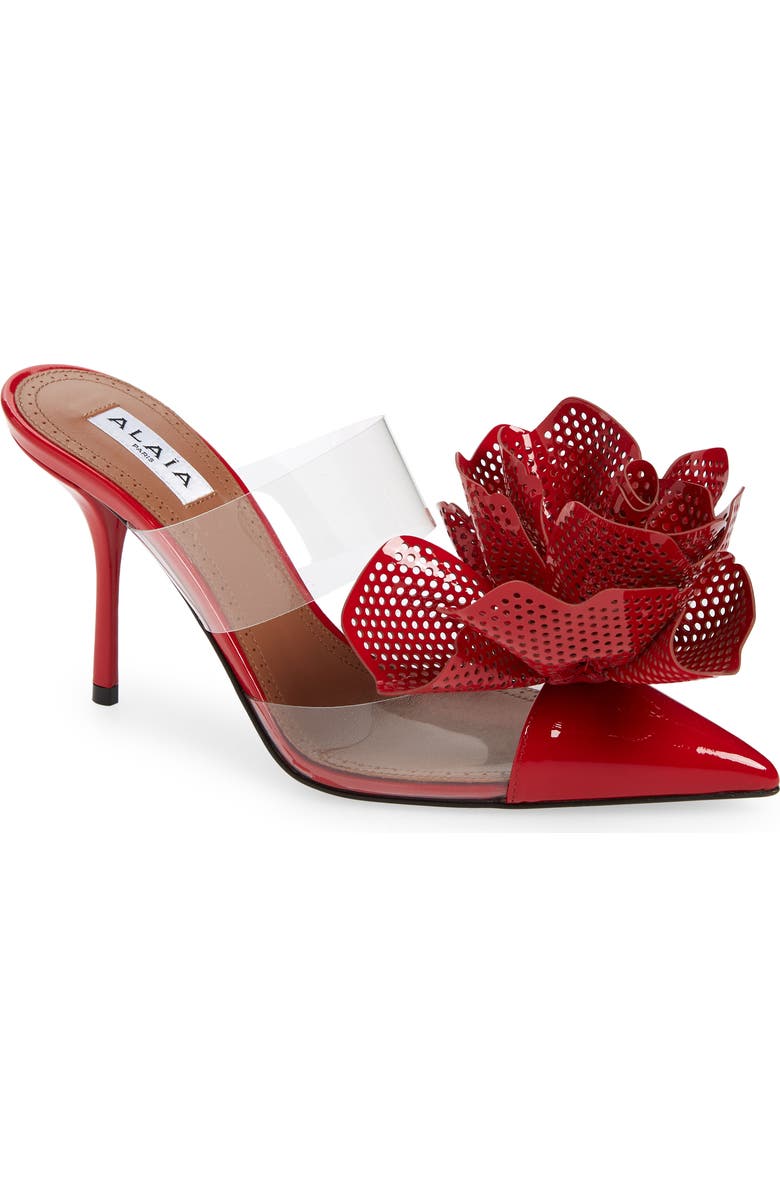 Alaïa 3D Fleur Pointed Toe Mule, Main, color,