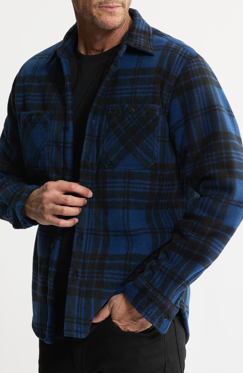 JACHS Geometric Jacquard Faux Shearling Lined Jacket, Main, color, Royal