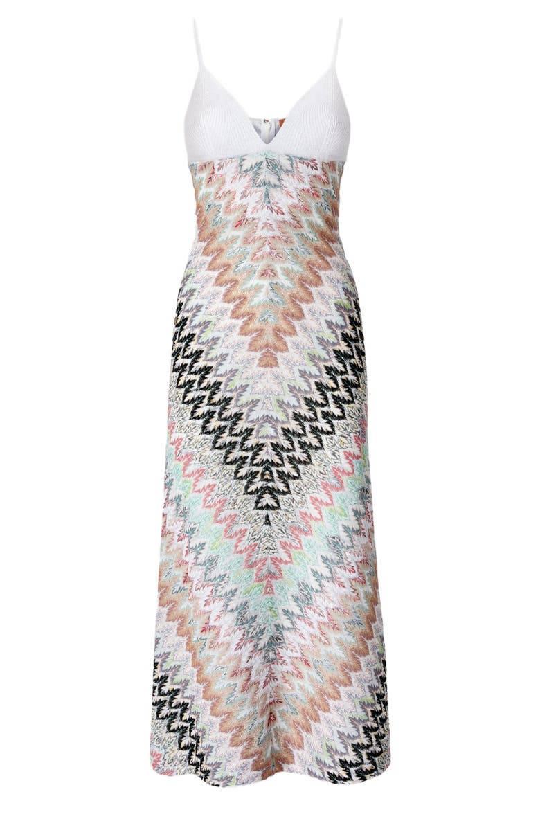 Missoni Sleeveless Long Dress With Contrast Bodice, Alternate, color, Multicoloured