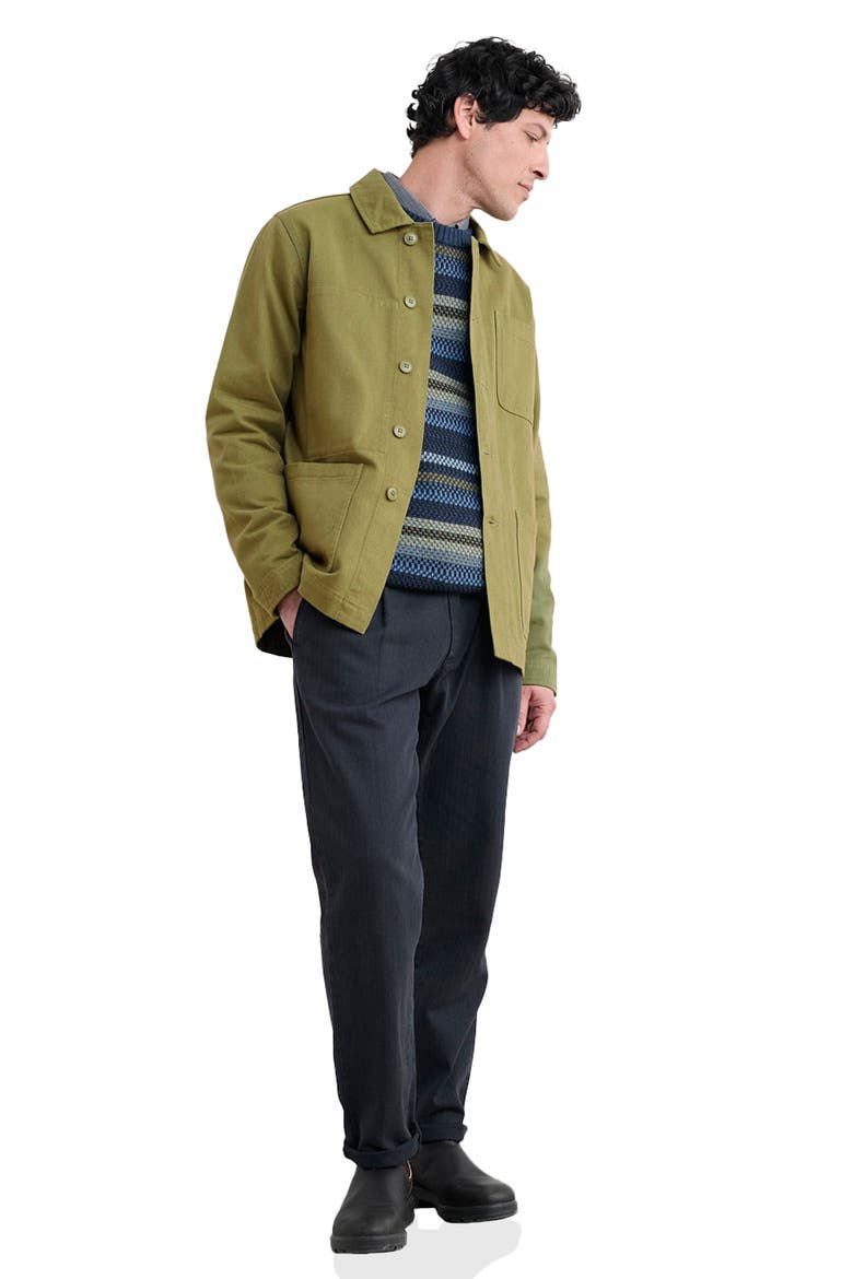 Helmsman Pleated Tapered Linen & Organic Cotton Pants, Alternate, color, INKWELL