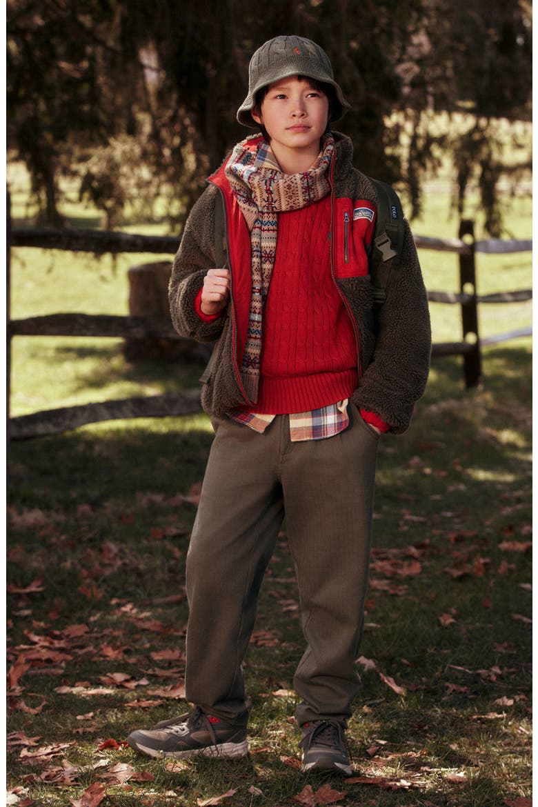 Kids' Plaid Lightweight Flannel Shirt, Alternate, color, DUSTY BLUE RED MULTI
