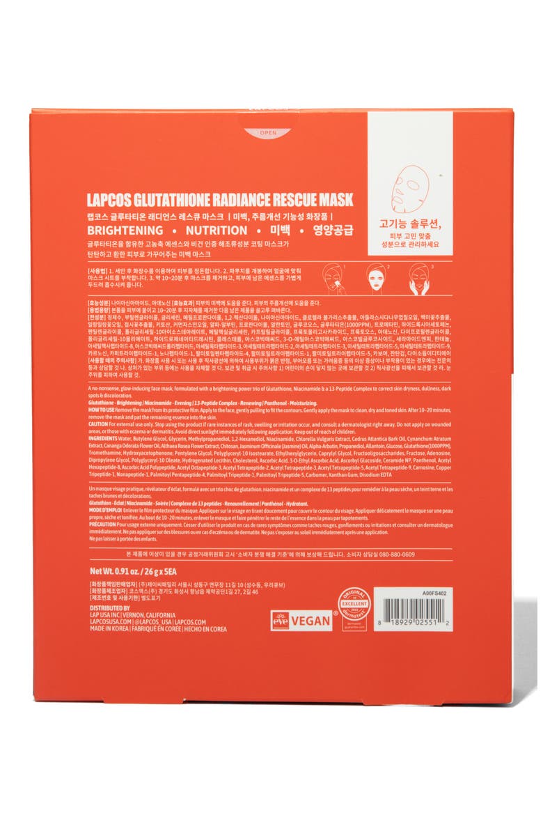 Glutathione Radiance Rescue Sheet Mask, Alternate, color, RED