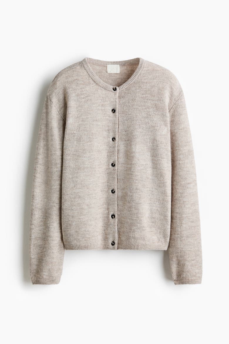 Loose-fit cardigan, Alternate, color, Beige melange