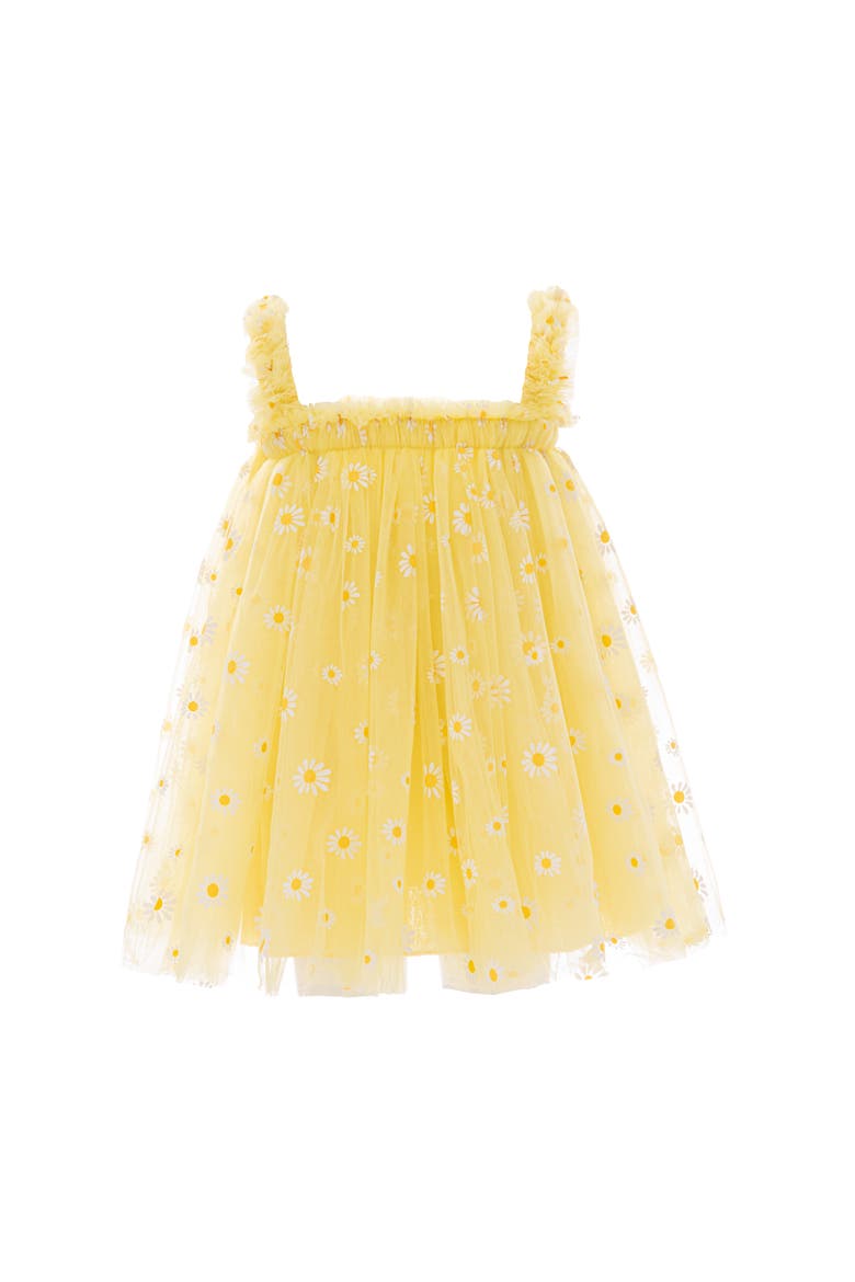 Solenne Daisy Ruffle Dress, Main, color, Yellow
