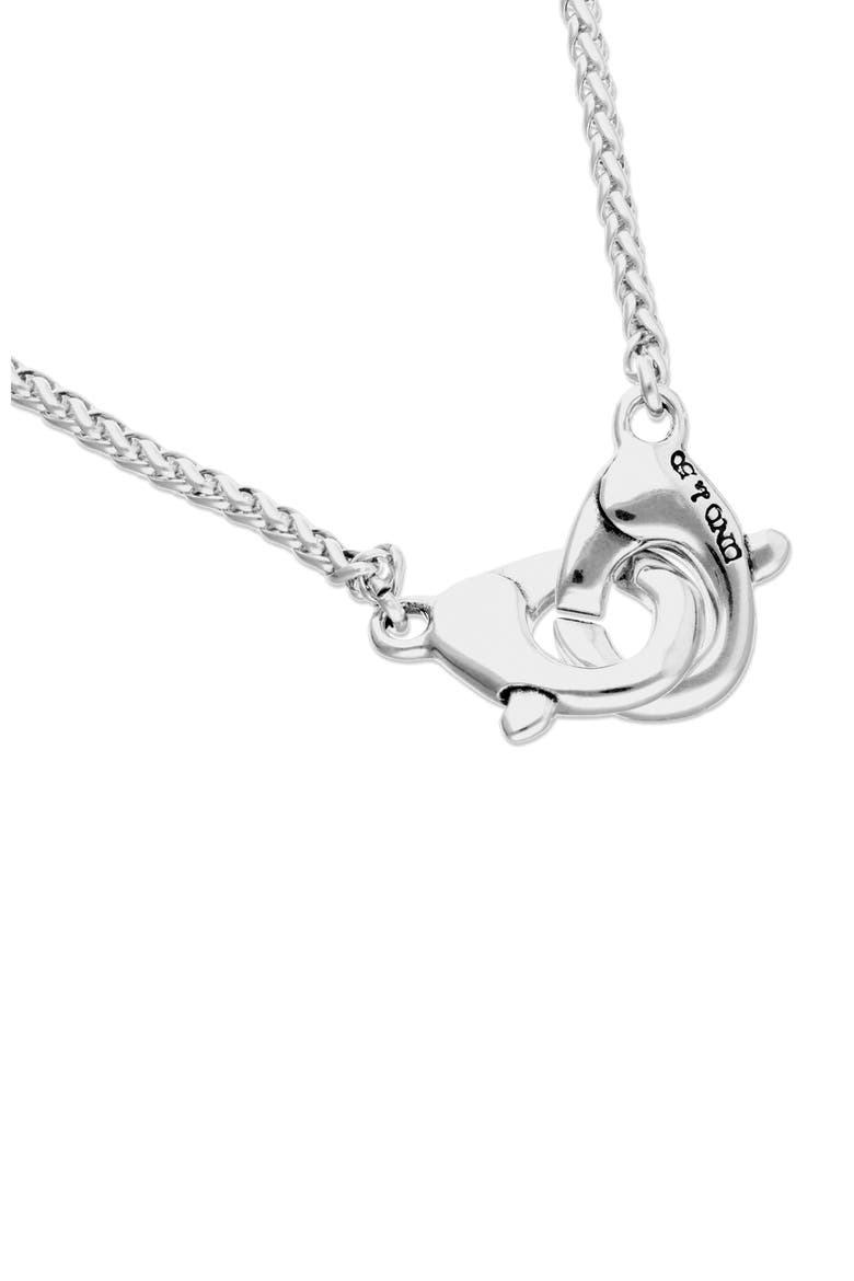 Sterling Silver-Plated Necklace with Interlocking Carabiner Detail, Alternate, color, Silver