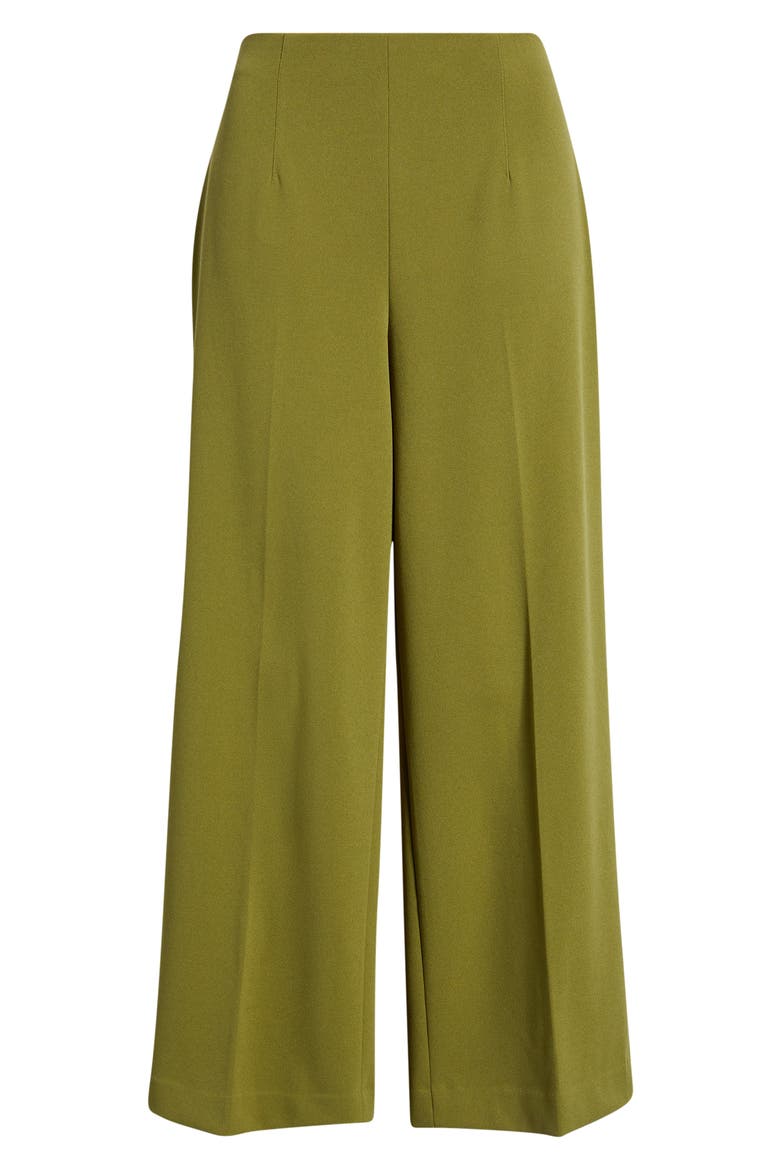 Pull-On Crop Wide Leg Pants, Alternate, color, BAY LEAF