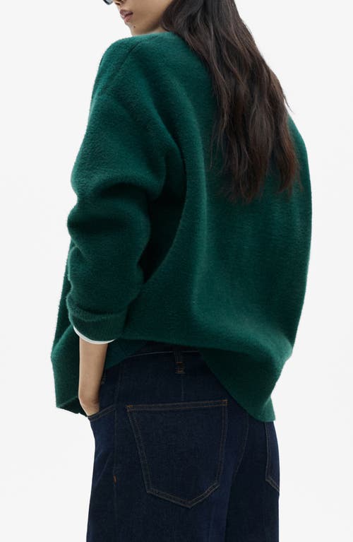 Mango Fuzzy Cardigan In Blue