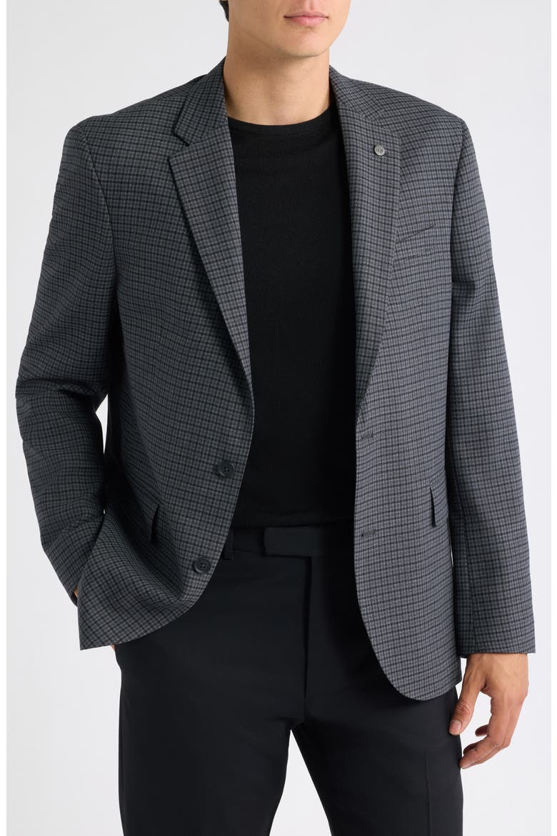 Ross Checked Slim Fit Sport Coat, Main, color, GREY