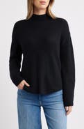 Caslon® Shirttail Mock Neck Sweater