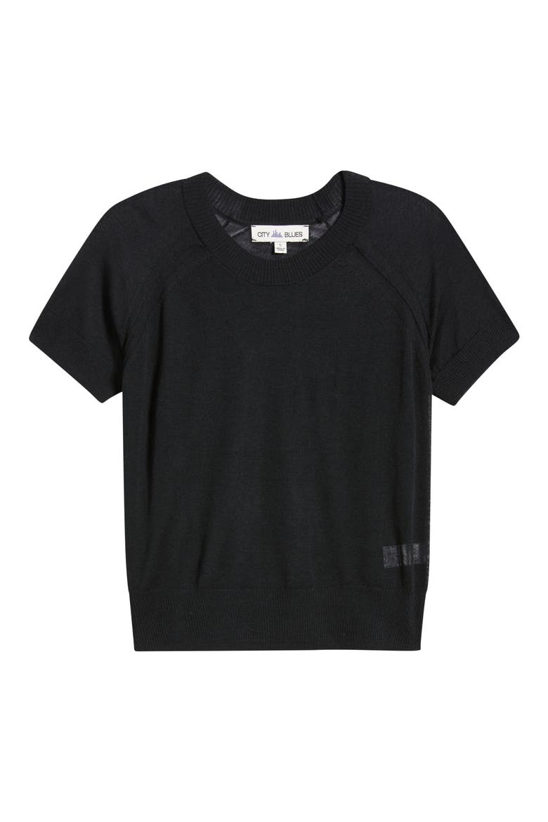 Short Sleeve Knit Shirt, Alternate, color, BLACK