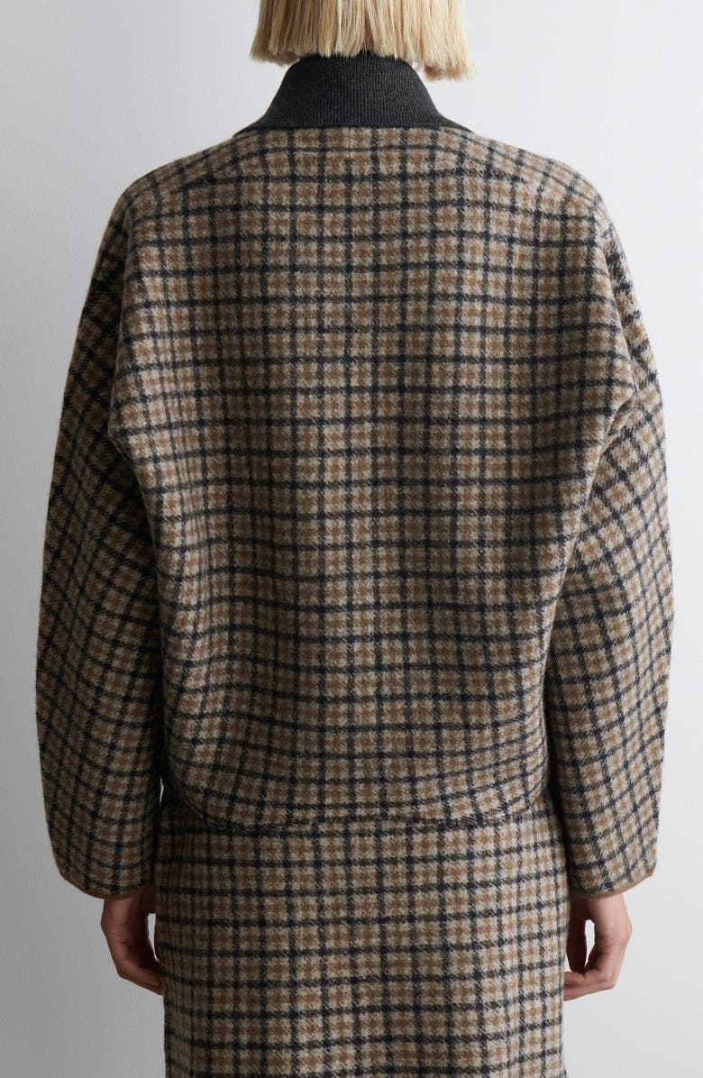 COS Plaid Merino Wool Sculpted Jacket, Alternate, color, 