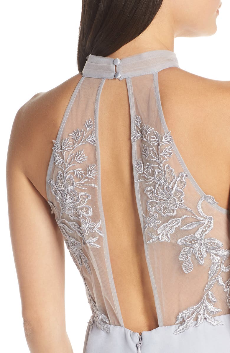 Chi Chi London Jocelyn Lace Bodice Evening Dress, Alternate, color, 