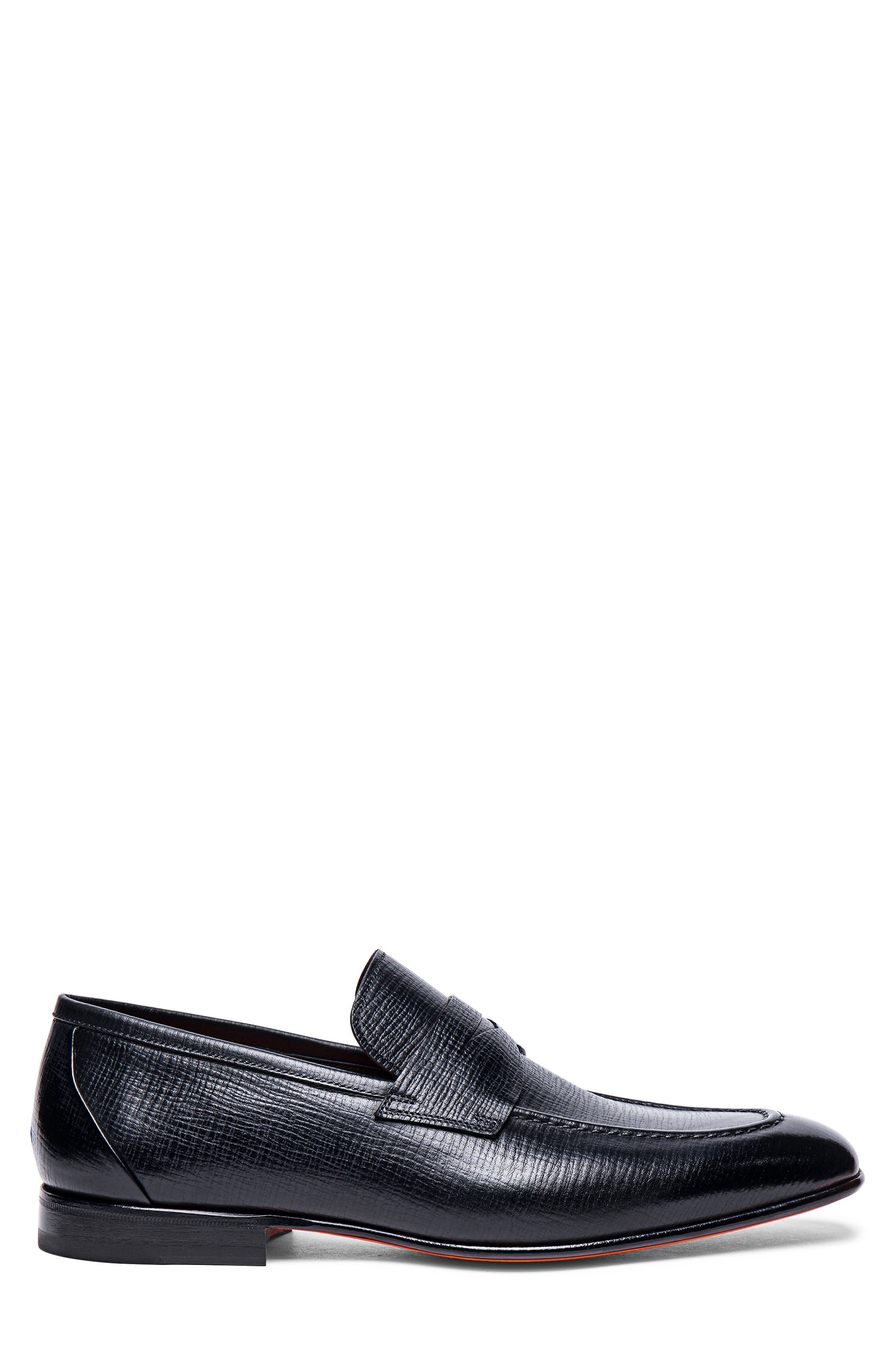 Santoni Gannon Penny Loafer, Alternate, color, Black