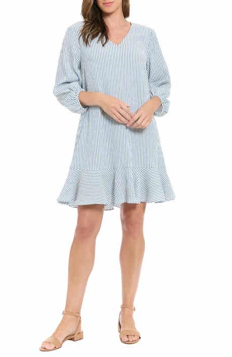 London Times Stripe Seersucker Minidress