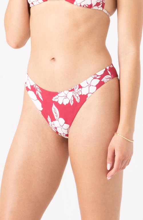 Roxy Hibiscus Hideaway Bikini Bottoms In Red