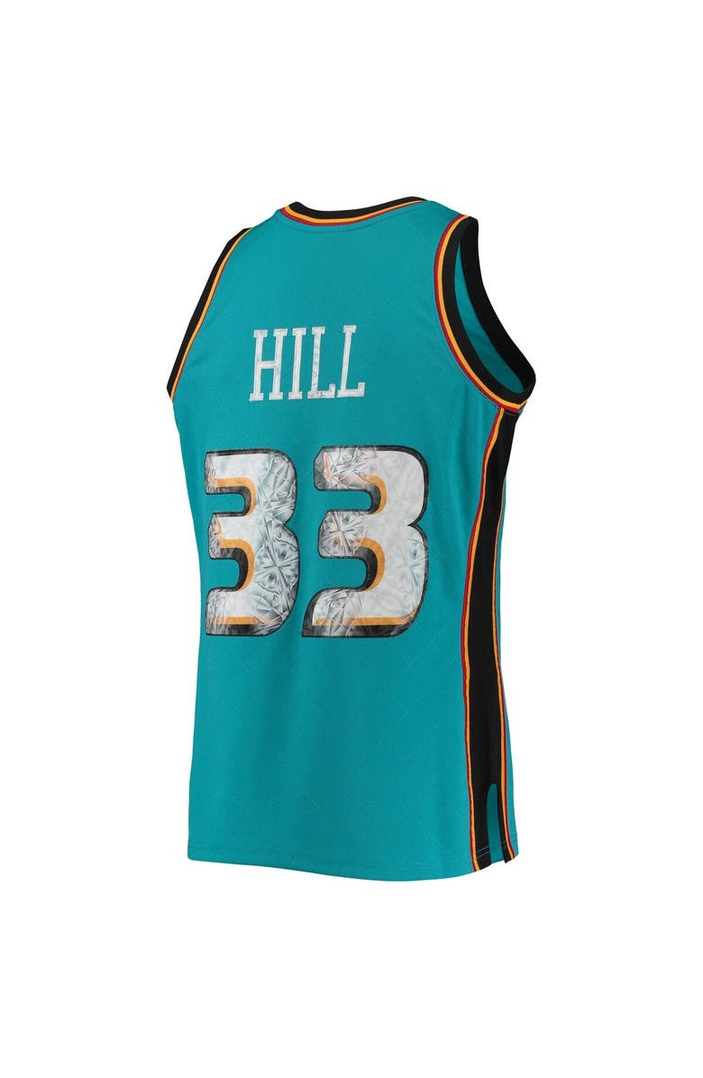 Mitchell & Ness Men's Mitchell & Ness Grant Hill Teal Detroit Pistons 1998/99 Hardwood Classics NBA 75th Anniversary Diamond Swingman Jersey, Alternate, color, 