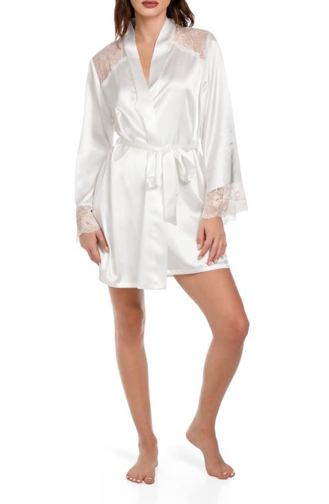 Janelle Lace Trim Satin Wrap