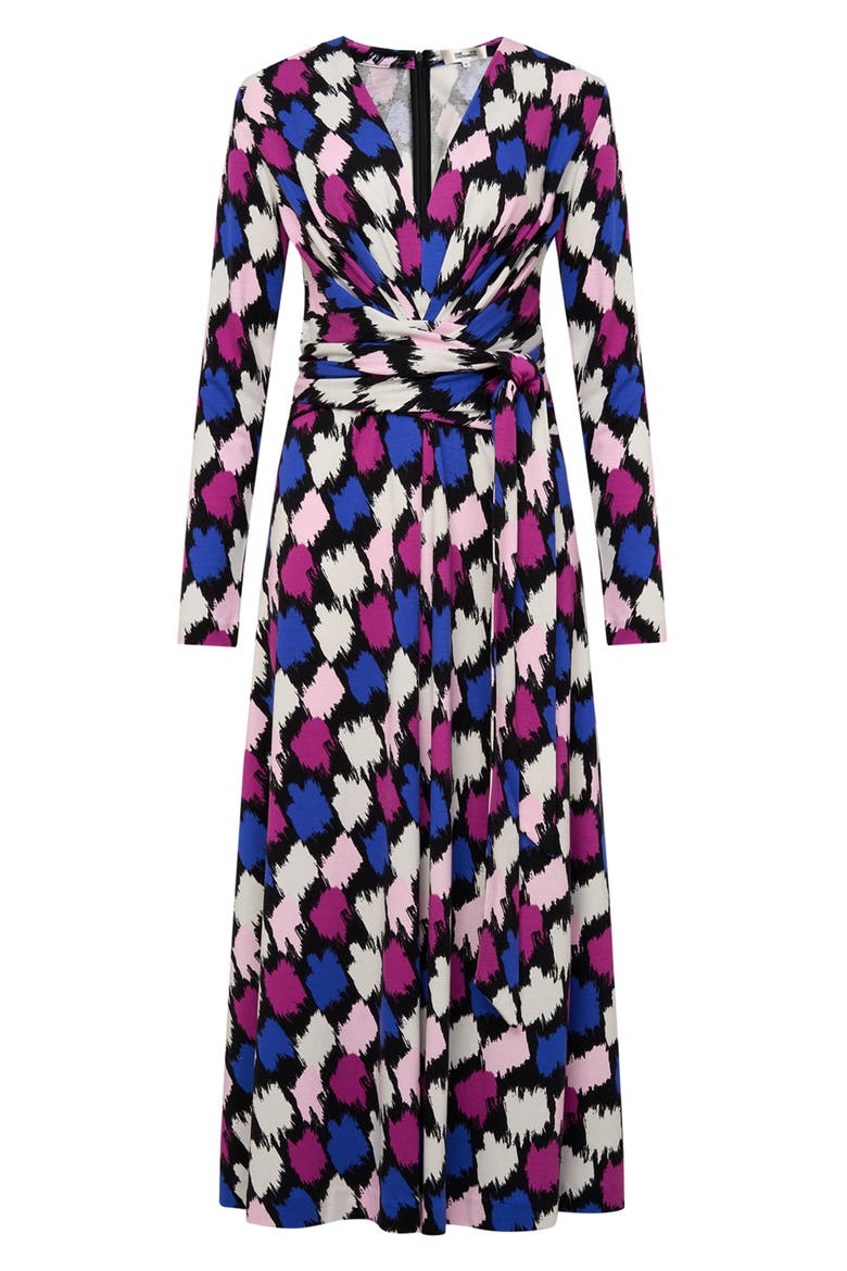 Dorothee Tie Waist Long Sleeve Dress, Alternate, color, BRUSH TOOTH MULTI