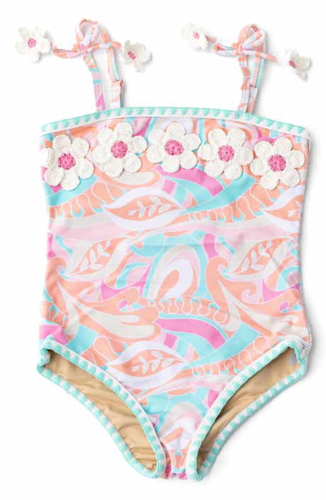 Shade Critters Kids' Tutti Fruity Crochet Daisy Two-Piece UPF 50+ Swimsuit