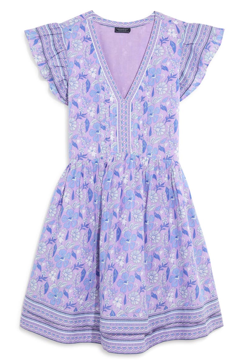 Floral Flutter Sleeve Minidress, Alternate, color, PRINT LILAC BREEZE