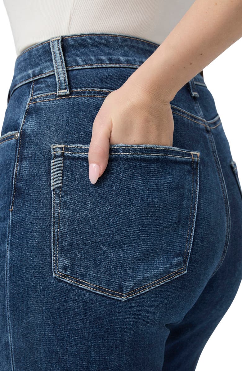 PAIGE Flaunt Spotlight Curvy Raw Hem High Waist Crop Wide Leg Jeans, Alternate, color, Vignette