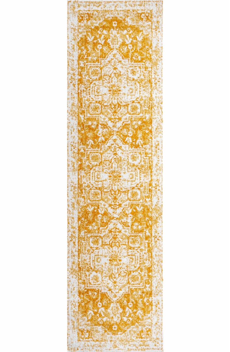 JONATHAN Y Audrey Bohemian Ornate Medallion Area Rug, Alternate, color, Orange/White