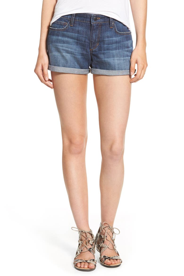 Rolled Hem Denim Shorts, Main, color, EMMIE