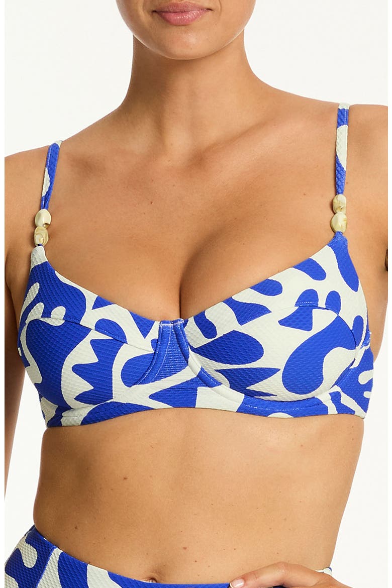Seascape Balconette Bikini Top, Main, color, BLUE