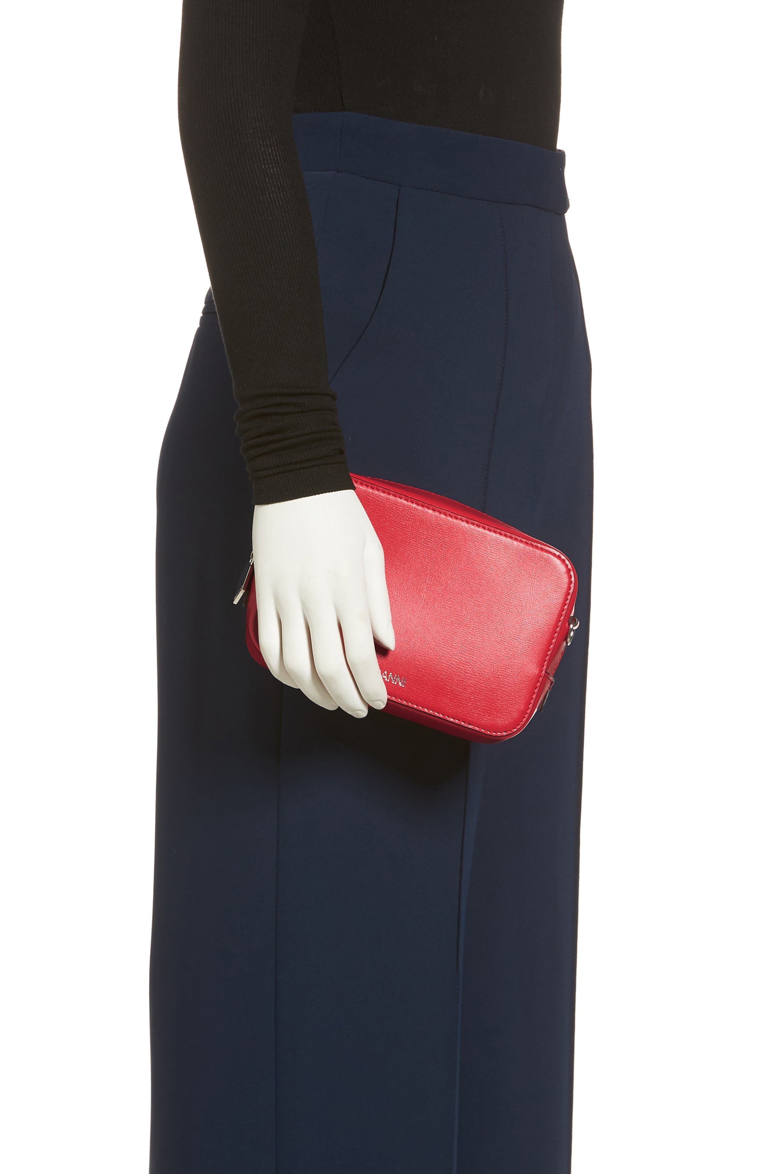 Leather Camera Crossbody Bag, Alternate, color, LOLLIPOP