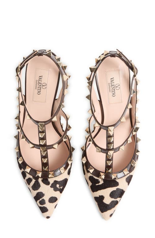 Valentino Garavani Rockstud Genuine Calf Hair T-strap Pump