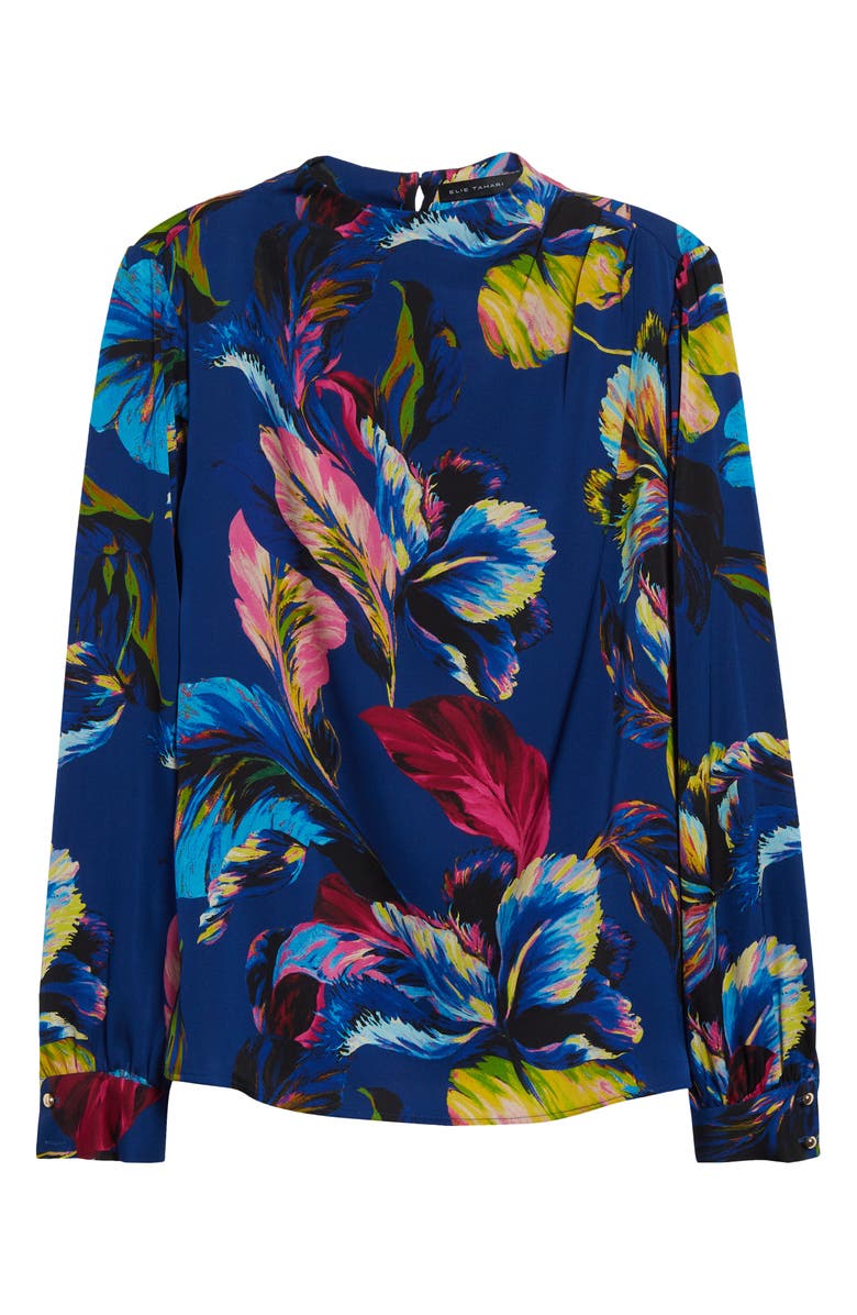 Elie Tahari The Tien Floral Print Top, Alternate, color,