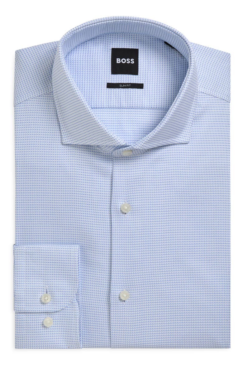 P-Hank Slim Fit Dress Shirt, Main, color, LIGHT PASTEL/BLUE