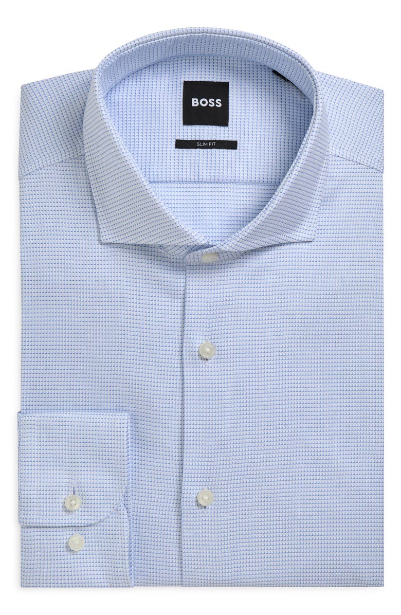 BOSS P-Hank Slim Fit Dress Shirt, Main, color, Light Pastel/Blue
