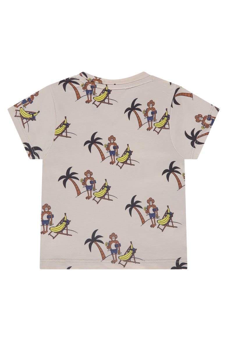 Animated Allover Short Sleeve T-Shirt, Alternate, color, Monkey in Bone